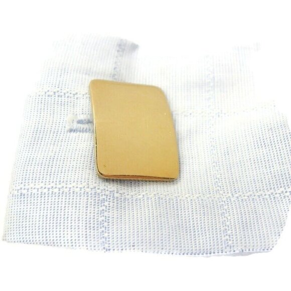 Signed Anson 12K Gold Filled Smooth Curved Rectangle Cufflinks - Picture 9 of 10